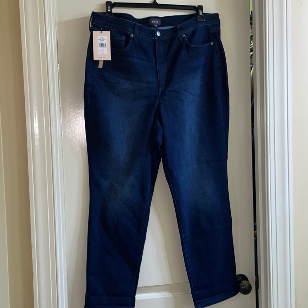 NYDJ (not your daughter jeans) NWT.  Dark blue classic denim jeans
